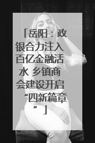 岳阳：政银合力注入百亿金融活水 乡镇商会建设开启“四新篇章”