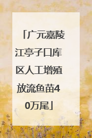 广元嘉陵江亭子口库区人工增殖放流鱼苗40万尾