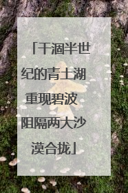 干涸半世纪的青土湖重现碧波 阻隔两大沙漠合拢