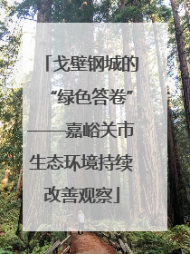 戈壁钢城的“绿色答卷”——嘉峪关市生态环境持续改善观察