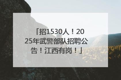 招1530人！2025年武警部队招聘公告！江西有岗！