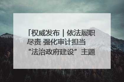 权威发布｜依法履职尽责 强化审计担当 “法治政府建设”主题系列新闻发布会市审计局专场召开