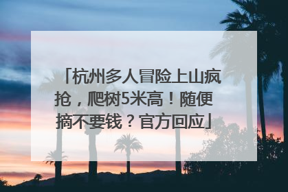 杭州多人冒险上山疯抢，爬树5米高！随便摘不要钱？官方回应