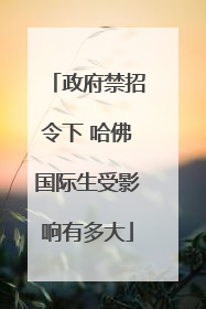 政府禁招令下 哈佛国际生受影响有多大