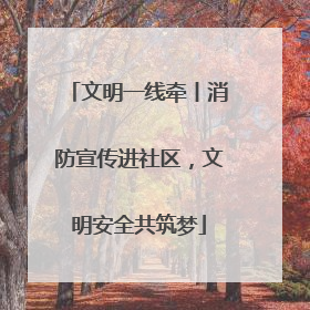 文明一线牵丨消防宣传进社区，文明安全共筑梦
