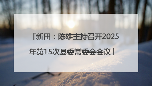 新田：陈雄主持召开2025年第15次县委常委会会议