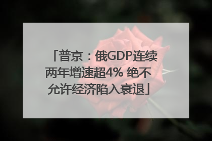 普京：俄GDP连续两年增速超4% 绝不允许经济陷入衰退