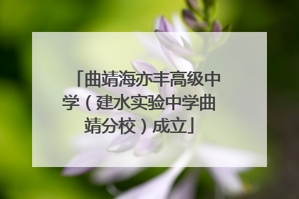 曲靖海亦丰高级中学（建水实验中学曲靖分校）成立