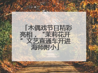 木偶戏节目精彩亮相，“茉莉花开”文艺直通车开进海师附小