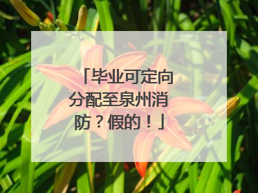 毕业可定向分配至泉州消防？假的！