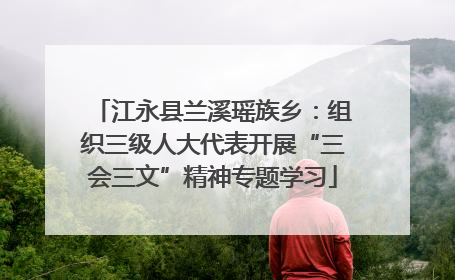 江永县兰溪瑶族乡：组织三级人大代表开展“三会三文”精神专题学习