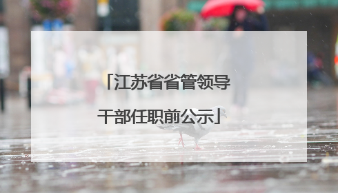 江苏省省管领导干部任职前公示