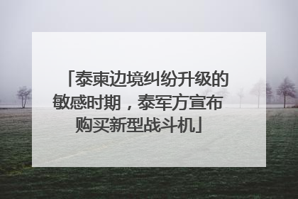 泰柬边境纠纷升级的敏感时期，泰军方宣布购买新型战斗机
