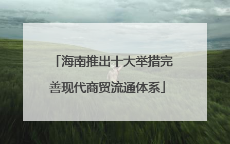 海南推出十大举措完善现代商贸流通体系