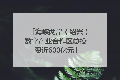 海峡两岸（绍兴）数字产业合作区总投资近600亿元