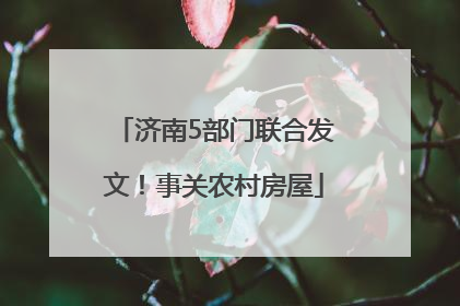 济南5部门联合发文！事关农村房屋