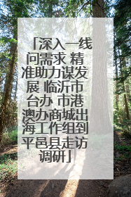 深入一线问需求 精准助力谋发展 临沂市台办 市港澳办商城出海工作组到平邑县走访调研