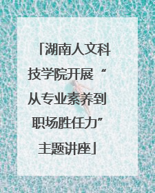 湖南人文科技学院开展“从专业素养到职场胜任力”主题讲座