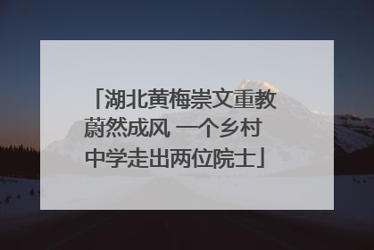 湖北黄梅崇文重教蔚然成风 一个乡村中学走出两位院士