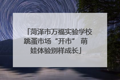 菏泽市万福实验学校跳蚤市场“开市” 萌娃体验别样成长
