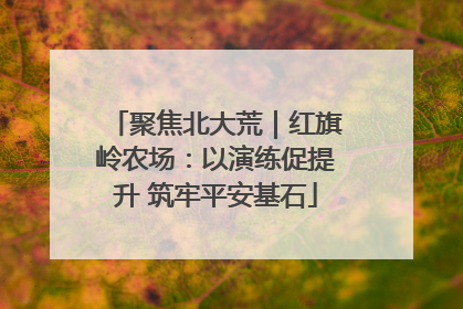 聚焦北大荒｜红旗岭农场：以演练促提升 筑牢平安基石