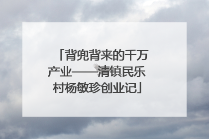 背兜背来的千万产业——清镇民乐村杨敏珍创业记