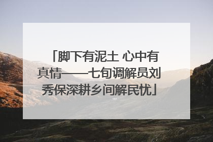 脚下有泥土 心中有真情——七旬调解员刘秀保深耕乡间解民忧