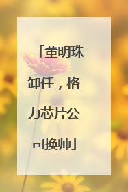 董明珠卸任，格力芯片公司换帅