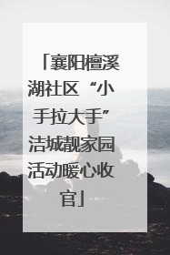 襄阳檀溪湖社区“小手拉大手”洁城靓家园活动暖心收官