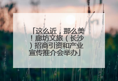 这么近，那么美！廊坊文旅（长沙）招商引资和产业宣传推介会举办