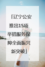 辽宁公安推出15项举措服务保障全面振兴新突破