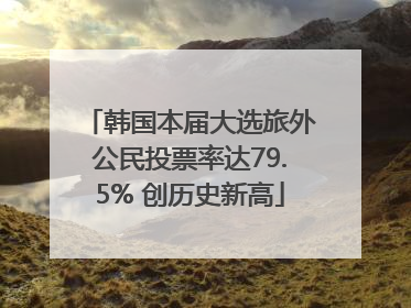韩国本届大选旅外公民投票率达79.5% 创历史新高