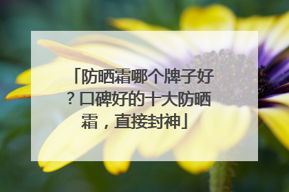 防晒霜哪个牌子好？口碑好的十大防晒霜，直接封神