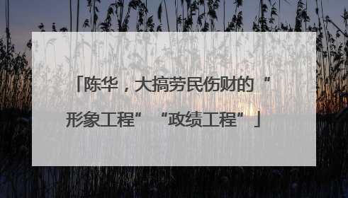 陈华，大搞劳民伤财的“形象工程”“政绩工程”