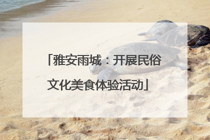 雅安雨城：开展民俗文化美食体验活动