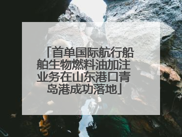 首单国际航行船舶生物燃料油加注业务在山东港口青岛港成功落地