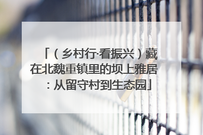 （乡村行·看振兴）藏在北魏重镇里的坝上雅居：从留守村到生态园