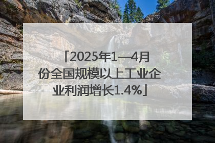 2025年1—4月份全国规模以上工业企业利润增长1.4%