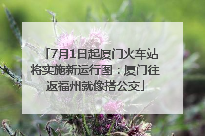 7月1日起厦门火车站将实施新运行图：厦门往返福州就像搭公交